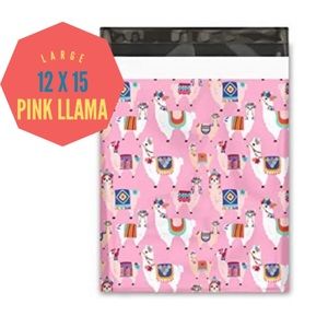 🎉10 Designer LARGE Pink Llama Poly Mailers - 12 x 15 inch